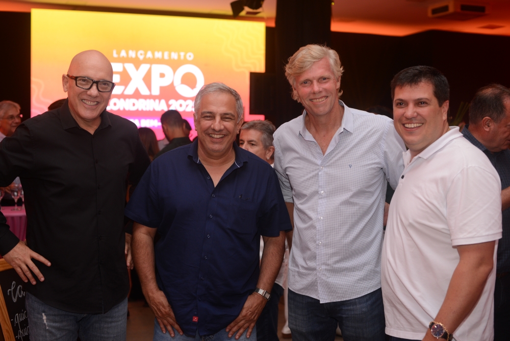 Marcão Kareca, secretário de Cultura de Londrina, David Dequech Neto, vice-presidente da SRP, Ricardo Neukirchner, diretor de pisicultura da SRP e Tiago Caetano, diretor da Sercomtel